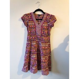 Melange pink and orange printed dress